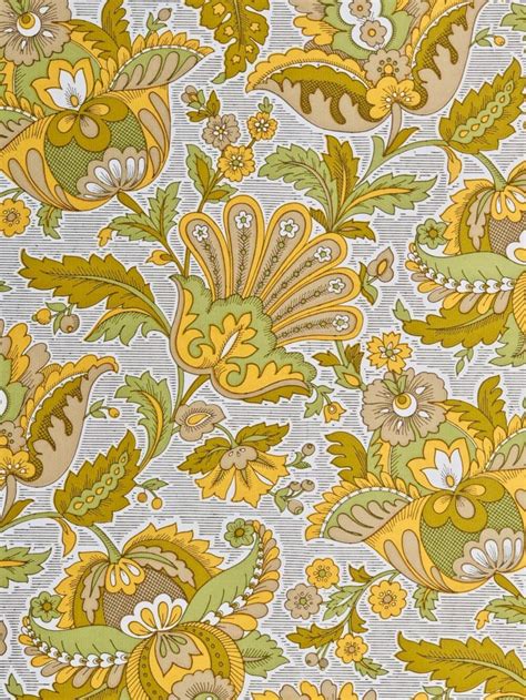 Vintage Yellow Floral Wallpaper | Vintage Wallpapers - Online Shop