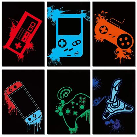 Neon Video Game Room Decor Posters For Teen Boys - Aesthetic Gamer Wall ...