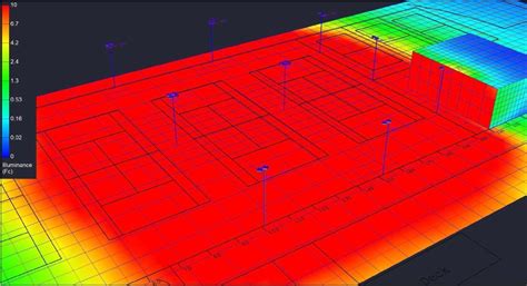 Indoor Tennis Courts Lighting by Altech, lighting layout plan, photometric