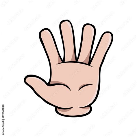 Human cartoon hand showing five fingers Stock Vector | Adobe Stock