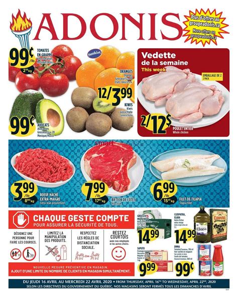 Marche Adonis (QC) Flyer April 16 to 22