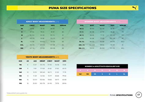 Puma Sizing Chart