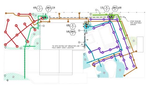 Residential Design Colored Irrigation Plan | G Brown Design