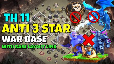 TOWN HALL 11 BEST WAR BASE - YouTube