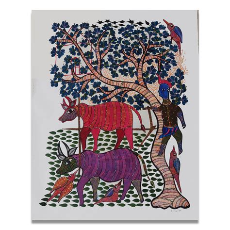 Tribal Farming - Gond Painting & Artwork - Tribal Art India