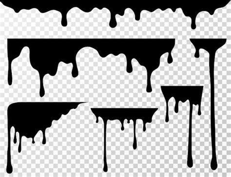 Premium Vector | Black dripping oil stain, liquid drips or paint current ink silhouettes isolated