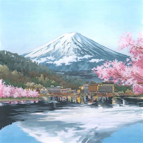 No.8 - Mount Fuji, Japan - Illustration by Jonathan Chapman | Japan illustration, Japan painting ...