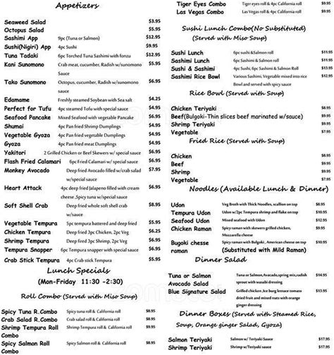 Sushi Blue Menu, Menu for Sushi Blue, Zandale, Lexington - Urbanspoon/Zomato