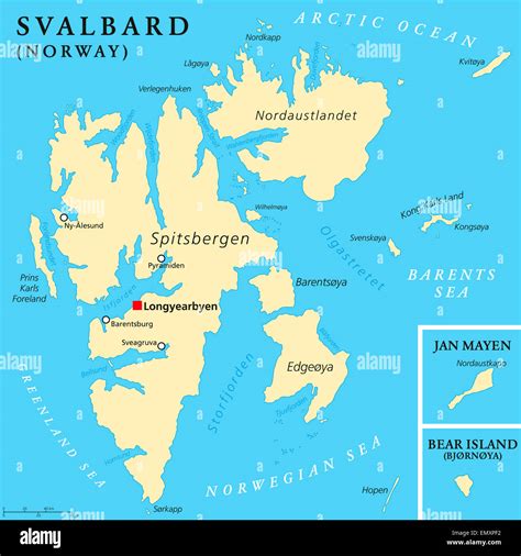 Svalbard Political Map Stock Photo: 81723014 - Alamy