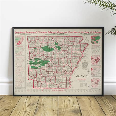 Map Of Arkansas Historical Map of Arkansas Antique map of | Etsy