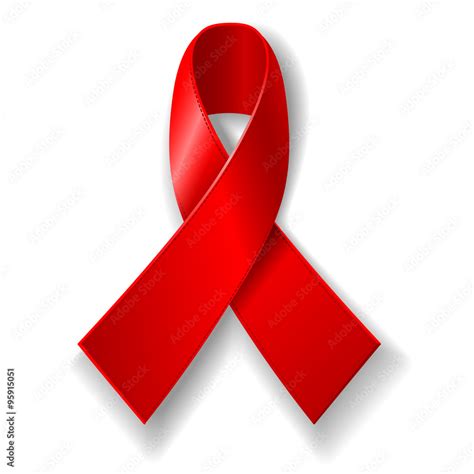 World AIDS Day concept poster with red ribbon of AIDS awareness. The red ribbon is a symbol for ...