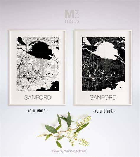 Sanford Florida Sanford FL Map Sanford Map Sanford Print - Etsy