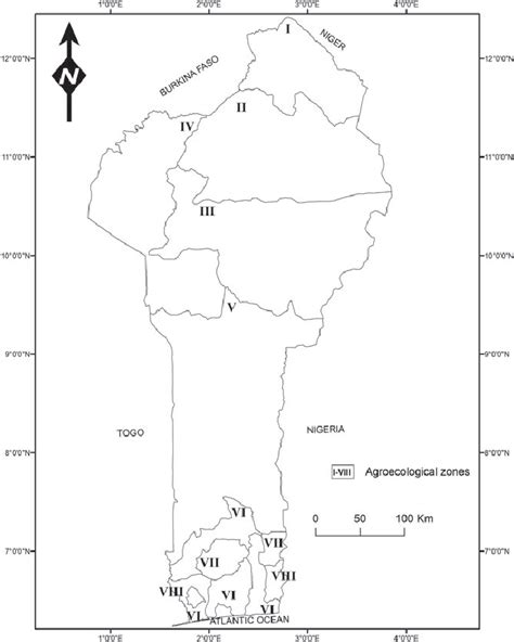 Agro-ecological zones of Benin. I, Extreme Northern; II, North cotton... | Download Scientific ...