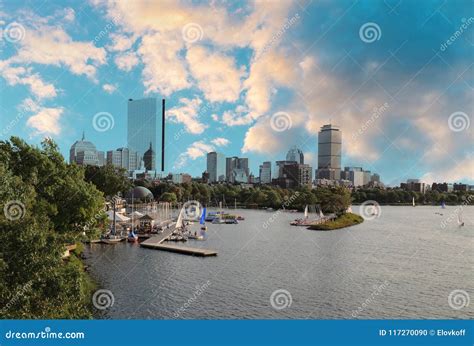 Boston Longfellow Bridge at Sunset Stock Photo - Image of america, england: 117270090