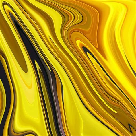 Premium Photo | A yellow and black abstract background with a wavy pattern.