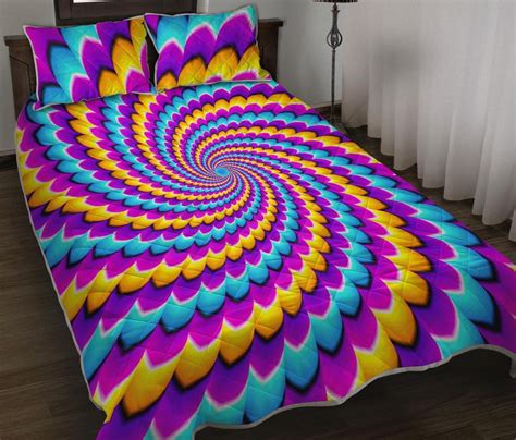 Spiral Colors Moving Optical Illusion Quilt Bed Set | Optical illusion quilts, Quilt sets ...