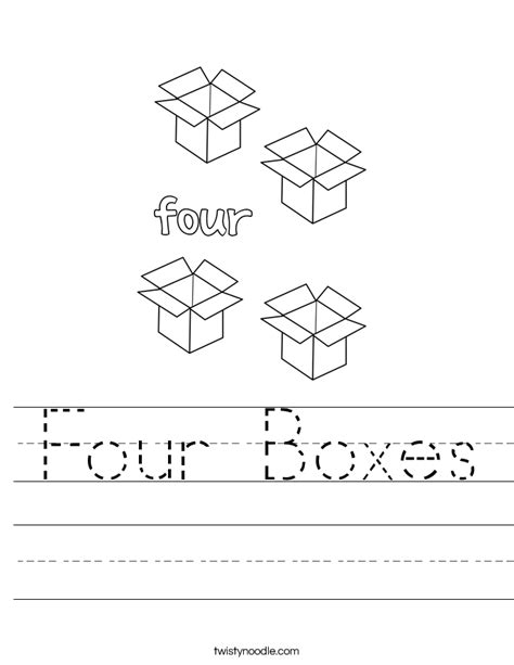 Four Boxes Worksheet - Twisty Noodle