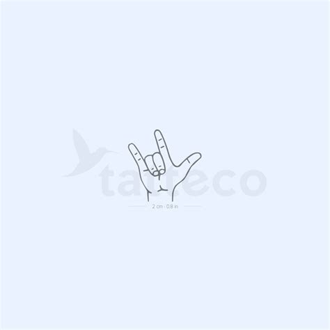 I Love You Sign Language Gesture Semi-Permanent Tattoo - Set of 2 – Tatteco