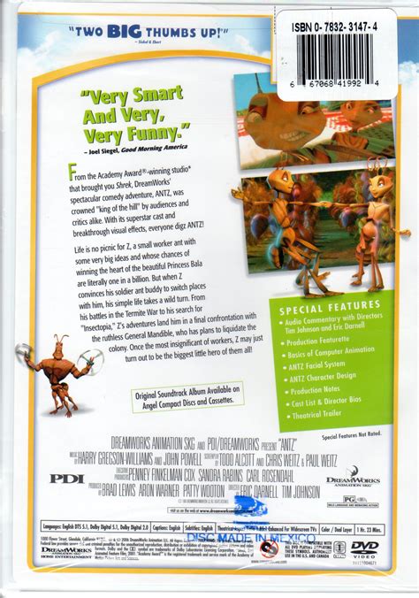 “ANTZ” DVD: A Dreamworks’ animated. BRAND NEW! * 2 ITEMS MINIMUM FOR INTERNATIONAL ORDERS FROM ...