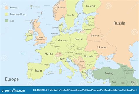 Mapa De Color De Asia Y Europa