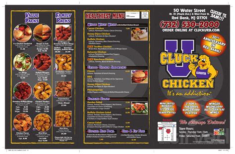 Cluck-U Chicken menu in Red Bank, New Jersey, USA