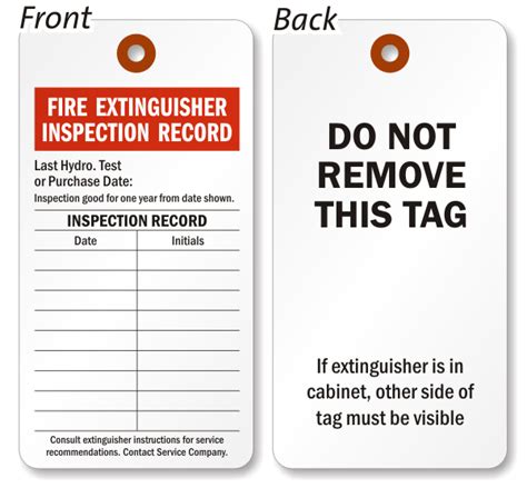 Fire Extinguisher Inspection Tag, SKU - 5514-C-100