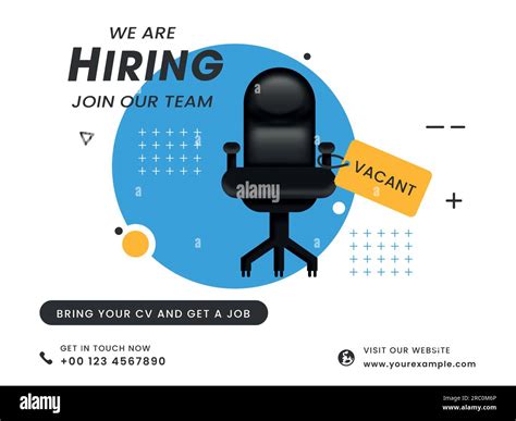 We Are Hiring Join Our Team Poster Design With Vacant Office Chair For Designation Stock Vector ...