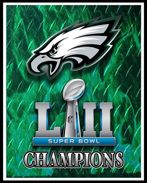 the philadelphia eagles super bowl logo on a green background with an ...