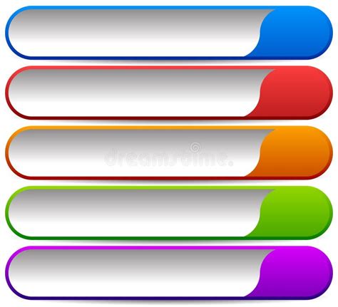 5 Colorful Button, Banner Backgrounds - Set of Rectangular Button ...