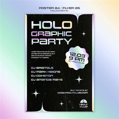 Free PSD | Flat design holographic template