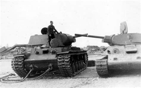 KV-1 and T-34 captured intact in Bialystok Poland | World War Photos