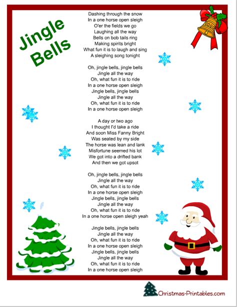 Free Printable Christmas Song Lyrics - Free Templates Printable
