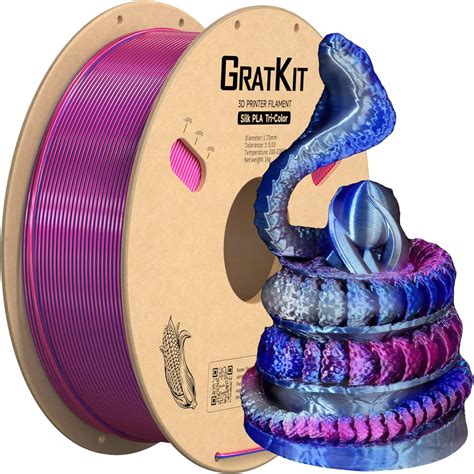 GratKit Tri Tri-Colour Silk PLA Filament 1.75 mm, Coextrusion PLA ...