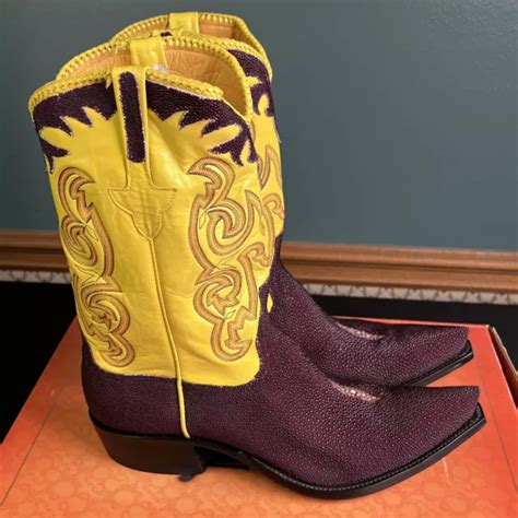 RIOS OF MERCEDES MENS 11 Stingray Purple Gold Finch Cowboy Boots NIB $782.00 - PicClick