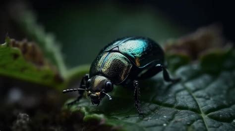 Premium Photo | Macro shot of a ladybug on a leaf in the raingenerative ai