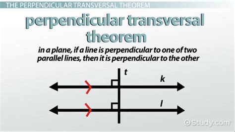 Perpendicular Transversal Theorem | Definition & Examples - Lesson | Study.com