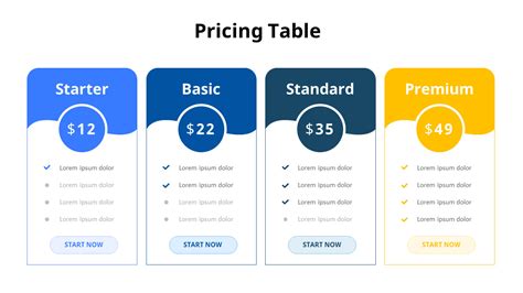 Pricing Table|List|Diagram