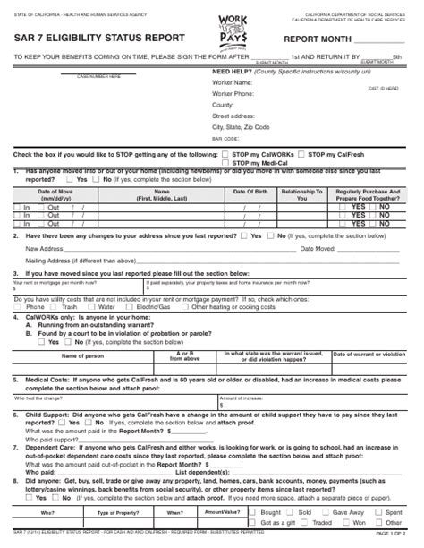 Sar 7 Form Printable - Printable Forms Free Online