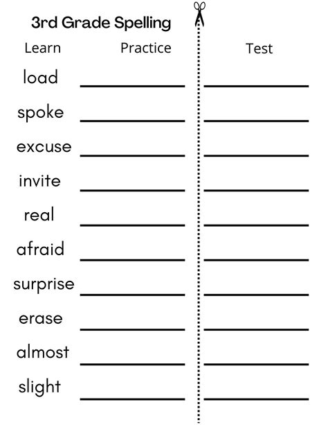 3rd Grade Spelling Worksheets - Worksheets Library