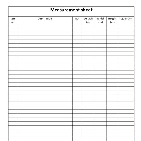 Measurement sheet » Technical Civil