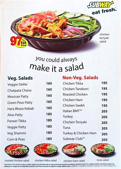 Subway Menu and Price List for Kakateeya Nagar, Hyderabad | nearbuy.com