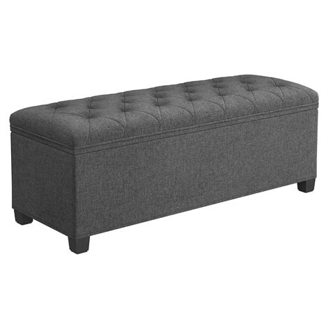 SONGMICS Storage Ottoman Bench, Bench with Storage, for Entryway, Bedroom, Living Room, Dark ...