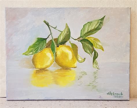 Lemons Painting Original Art Oil Painting Canvas Art Fruit Art | Etsy