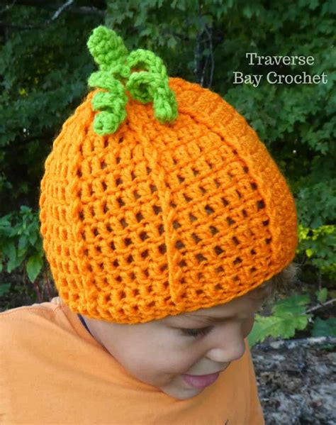 Crochet Pumpkin Beanie - Traversebaycrochet.com