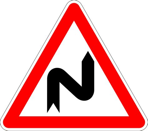 Double curve road sign free image download