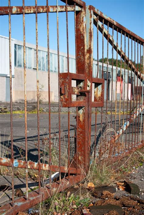 Rusty locked gates stock photo. Image of unit, derelict - 240831796