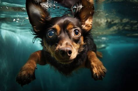 Dog is Swimming Underwater. Beautiful Illustration Picture Stock Illustration - Illustration of ...