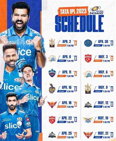 Mumbai Indians (MI) IPL 2023 Schedule: Complete Match List, Venues ...