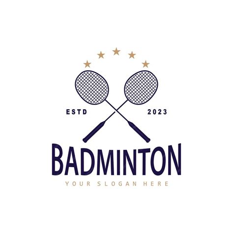 Premium Vector | Badminton logo simple badminton racket design retro vintage minimalist sports ...