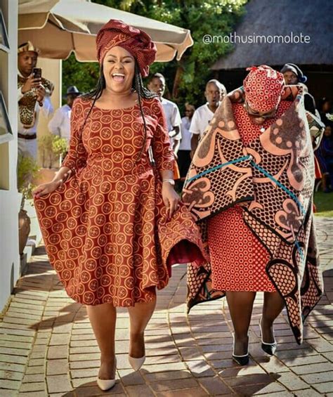 Sotho Bride In Seshoeshoe Print Dress With Lady In Brown Basotho Seana Marena Blanket – Clipkulture